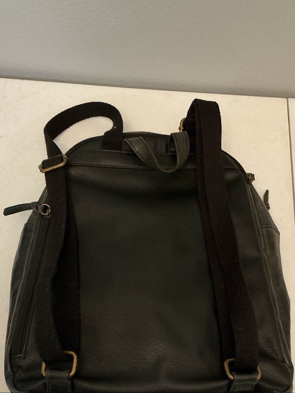 The Sak Black Embossed Leather Front-Pocket Backpack - Picture 2 of 3